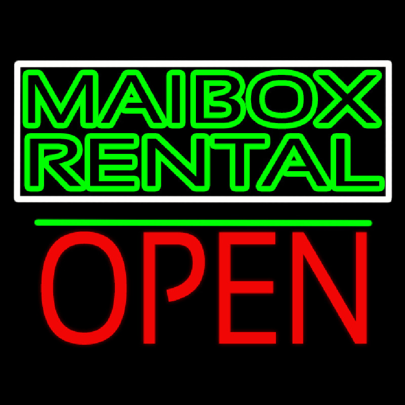 Green Mailbo  Rental Block With Open 1 Neonkyltti