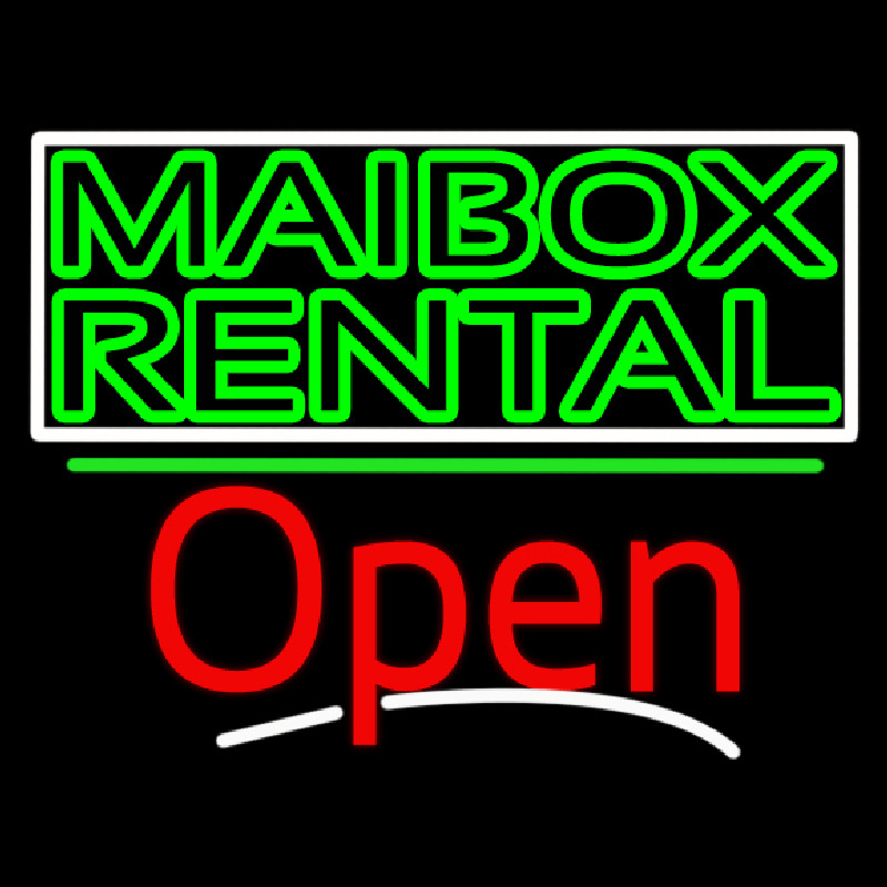 Green Mailbo  Rental Block With Open 3 Neonkyltti