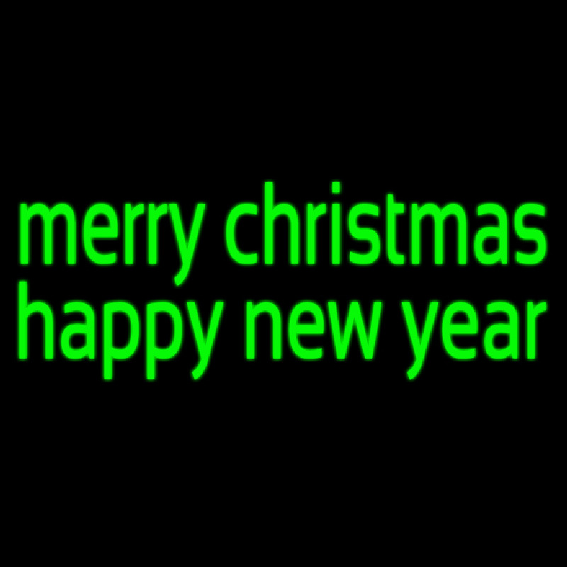 Green Merry Christmas Happy New Year Neonkyltti