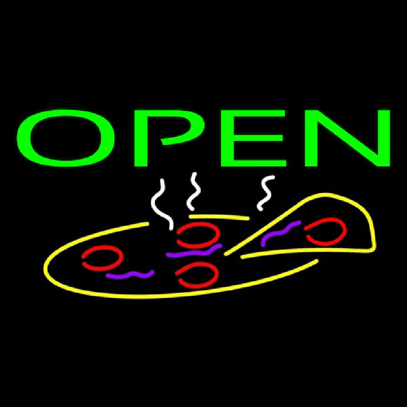 Green Open Pizza Neonkyltti