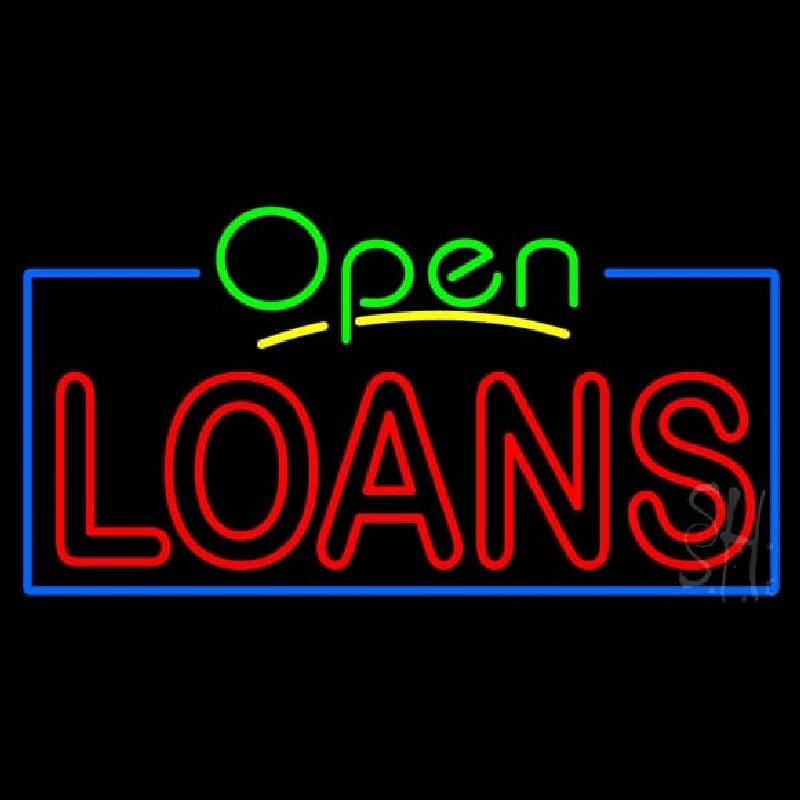 Green Open Red Double Stroke Loans Neonkyltti