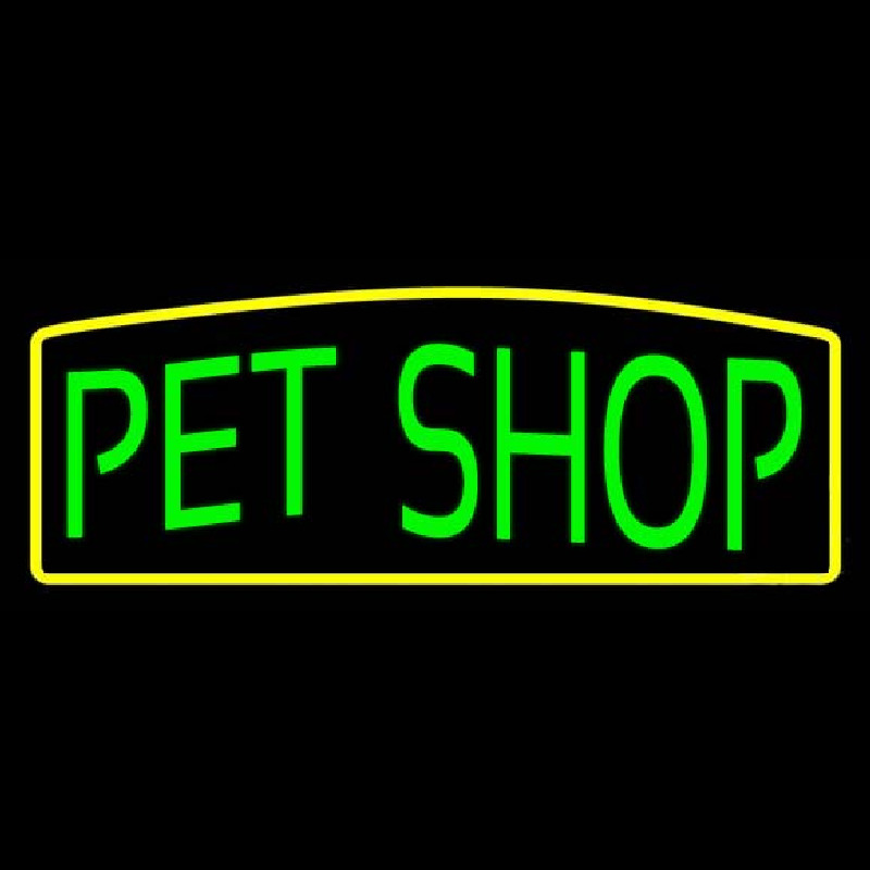 Green Pet Shop Yellow Border Neonkyltti