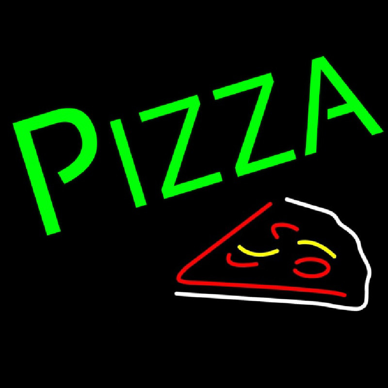 Green Pizza With Slice Neonkyltti