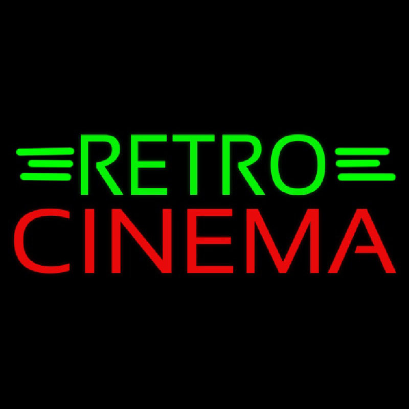 Green Retro Red Cinema Neonkyltti