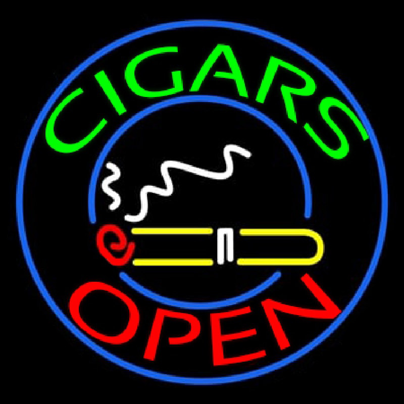 Green Round Cigars Open Neonkyltti