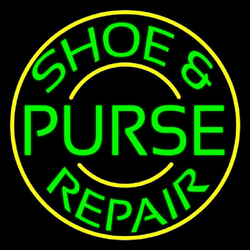 Green Shoe And Purse Repair With Border Neonkyltti