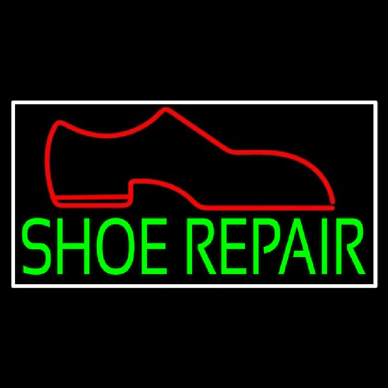 Green Shoe Repair With Border Neonkyltti