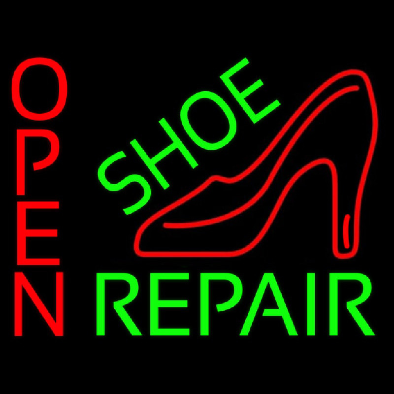 Green Shoe Repair With Sandal Open Neonkyltti