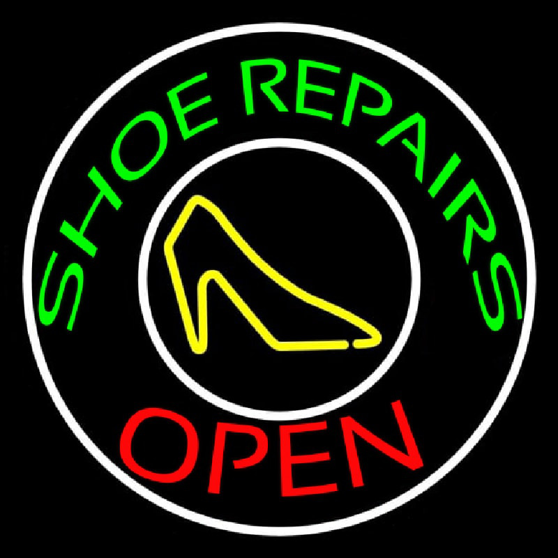 Green Shoe Repairs Open Neonkyltti