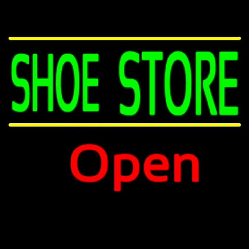 Green Shoe Store Open Neonkyltti