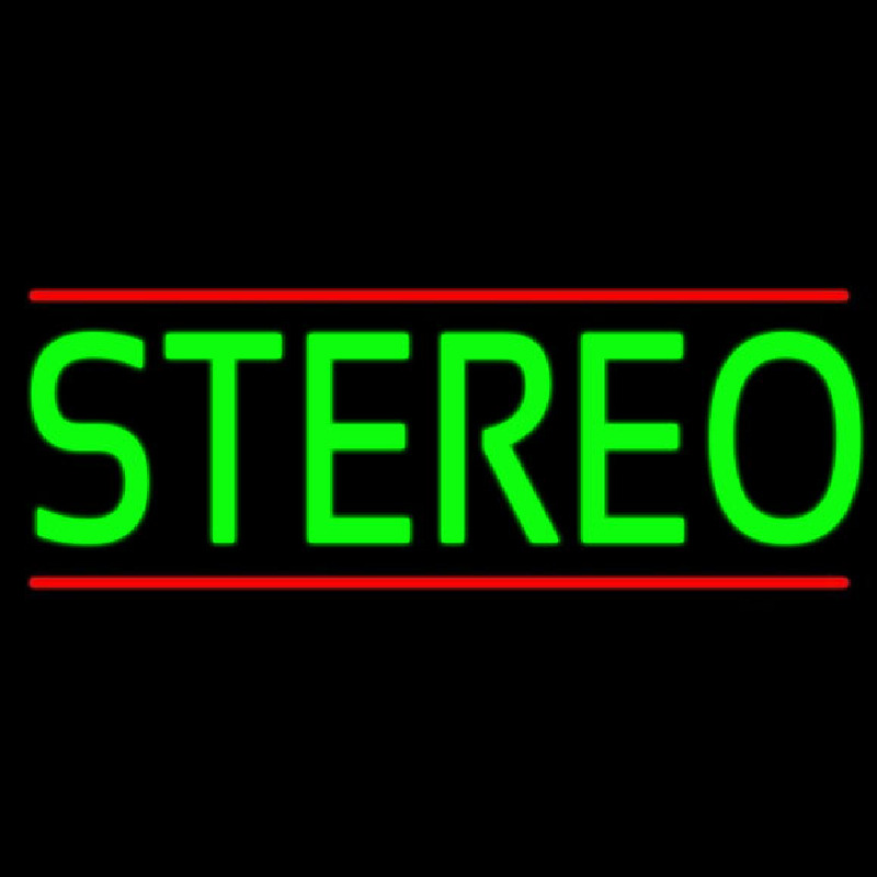 Green Stereo Block Red Line 2 Neonkyltti