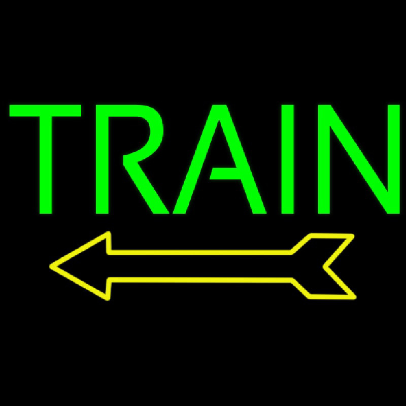 Green Train With Arrow Neonkyltti