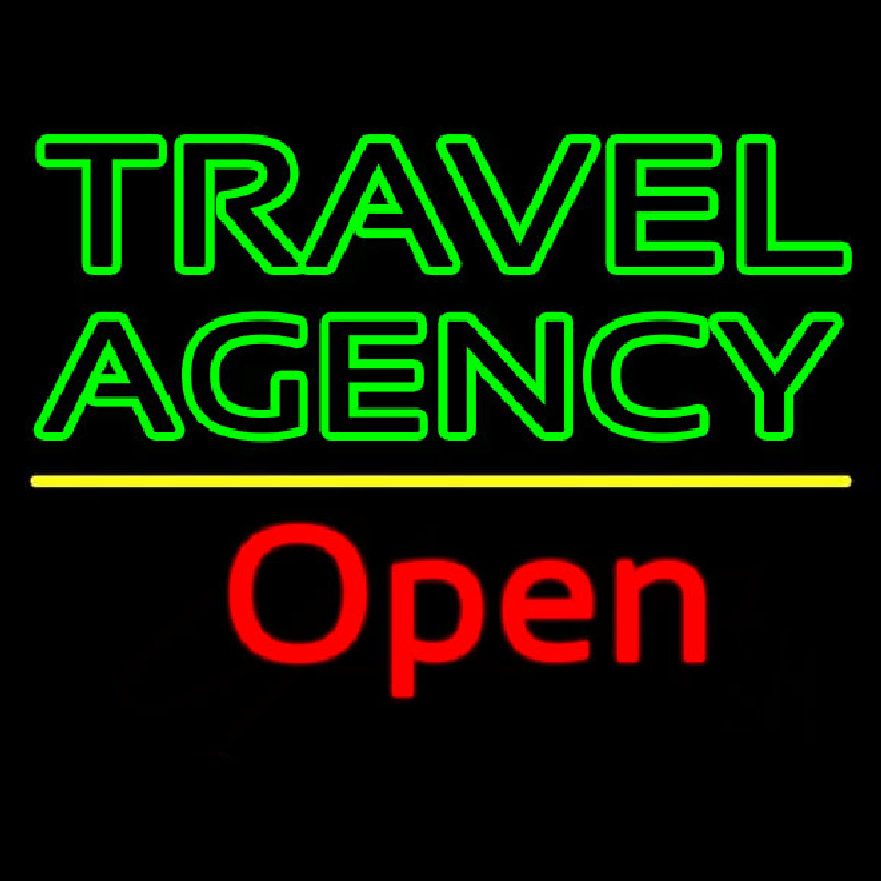 Green Travel Agency Open Neonkyltti