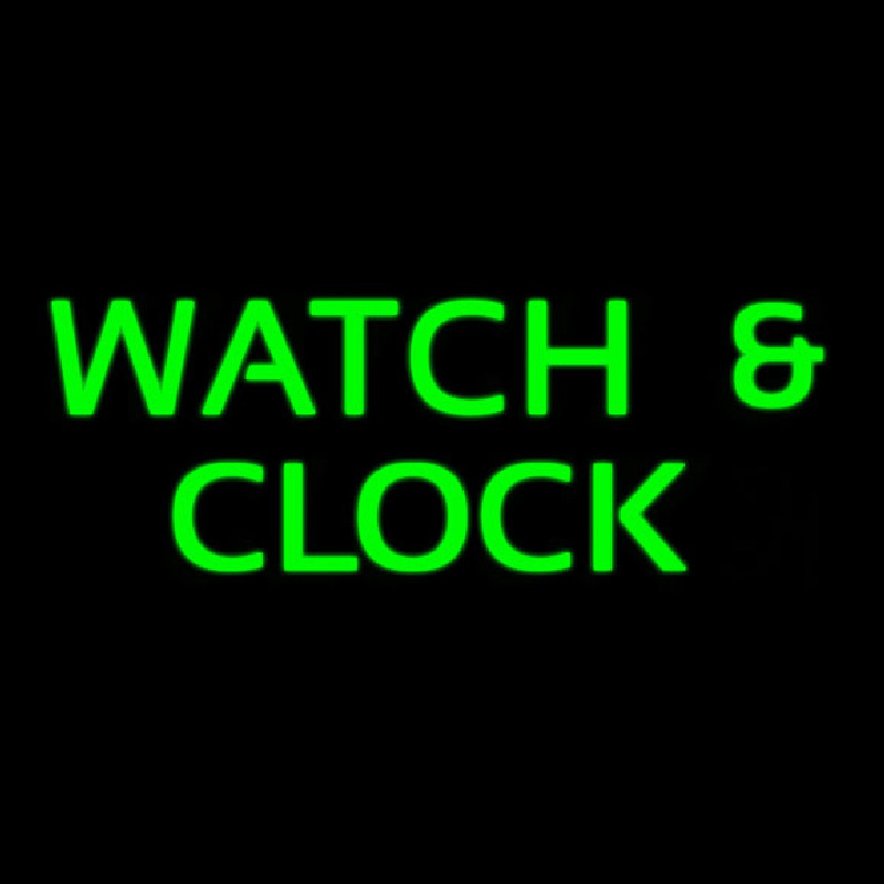 Green Watch And Clock Neonkyltti