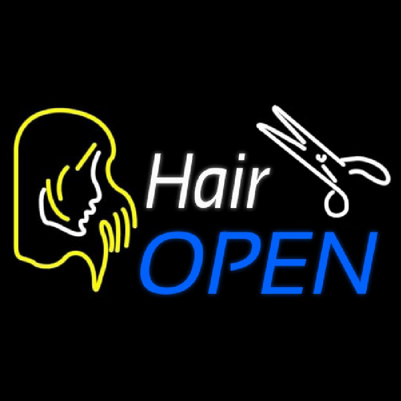 Hair Open  Neonkyltti