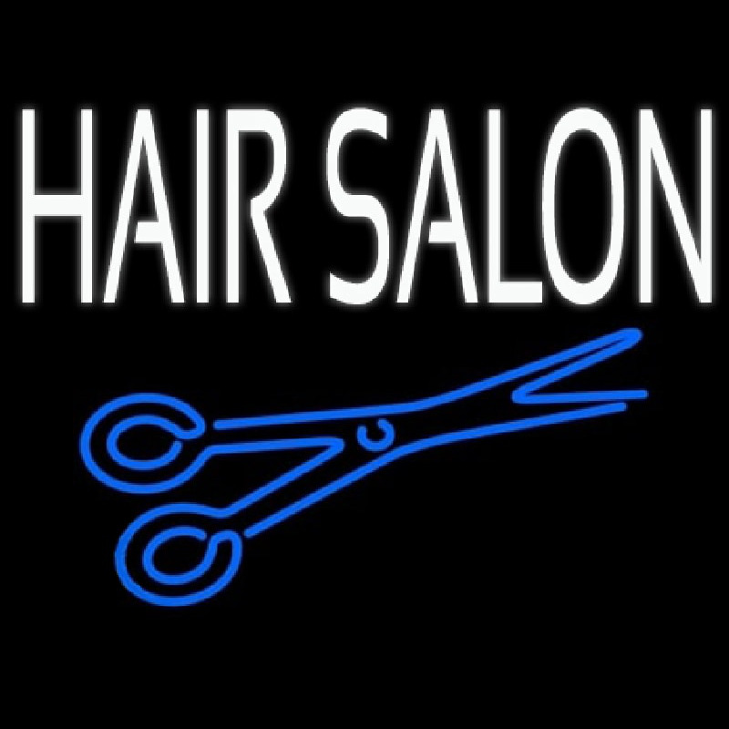 Hair Salon With Scissor Neonkyltti