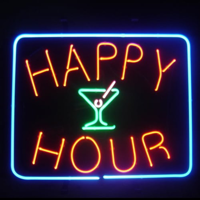 Happy Hour Olut Baari Avoinna Neonkyltti