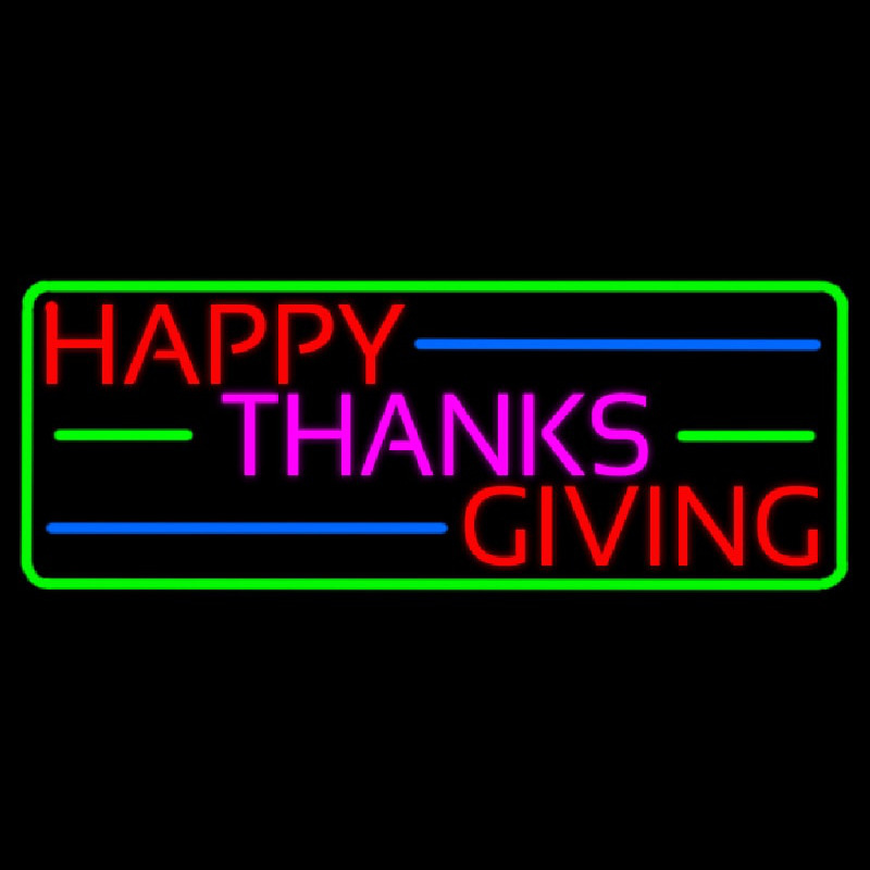 Happy Thanksgiving Block 2 Neonkyltti