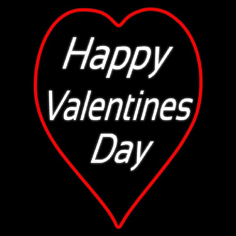 Happy Valentines Day Heart Logo Neonkyltti