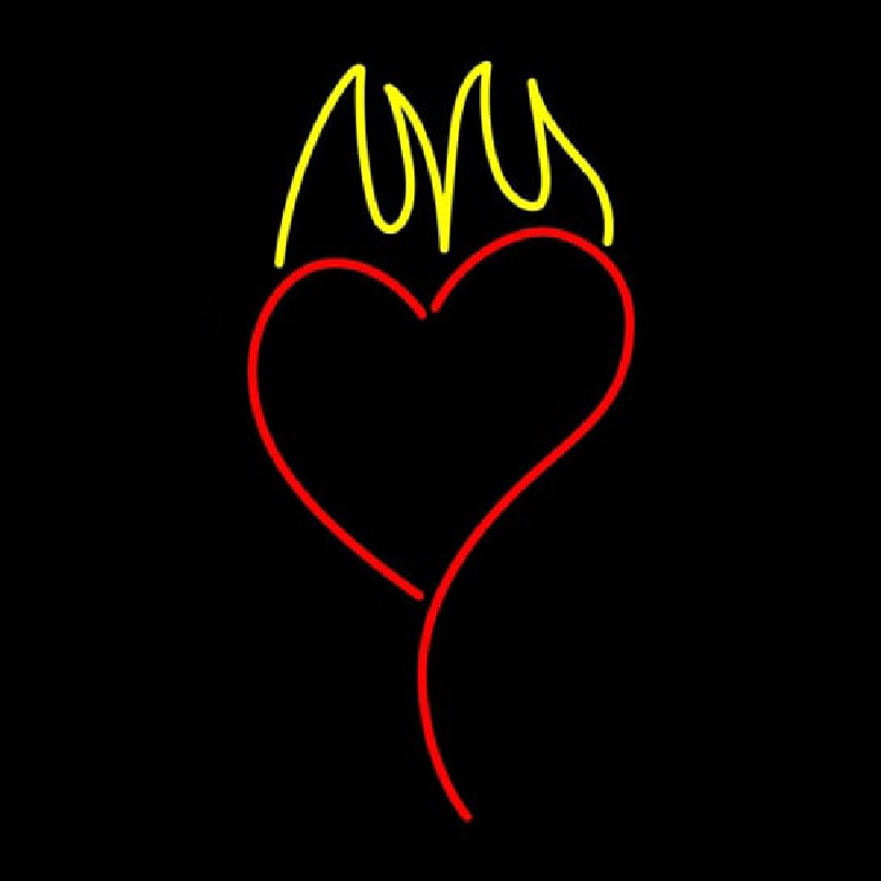 Heart With Flame Neonkyltti