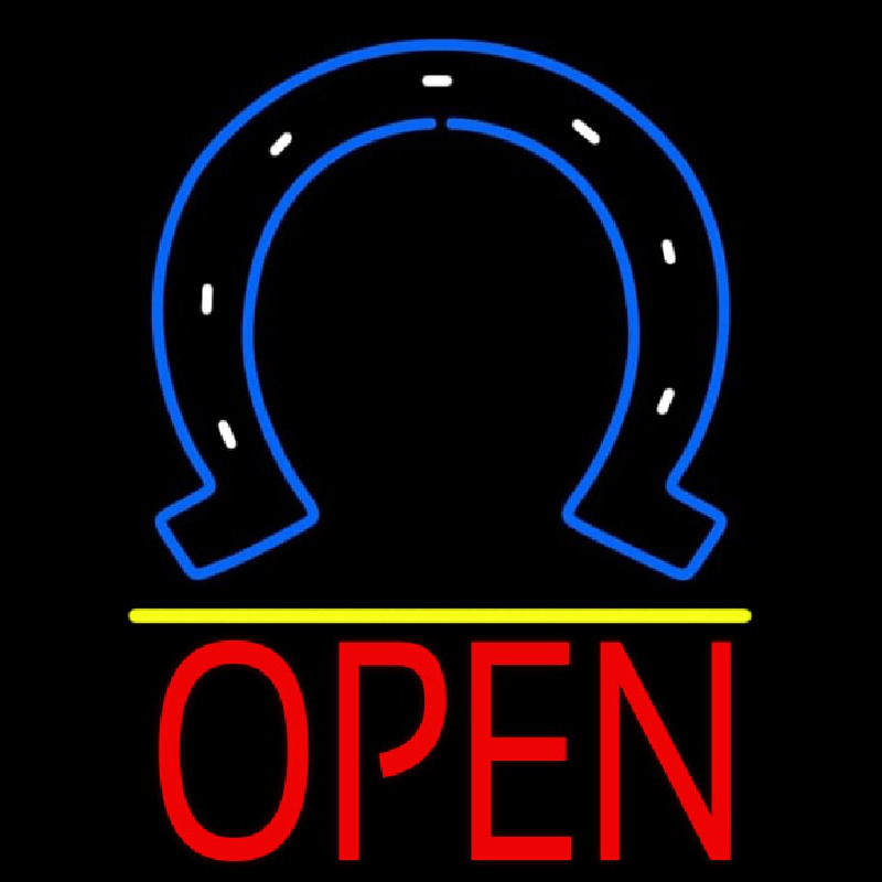 Horseshoe Logo Open Neonkyltti
