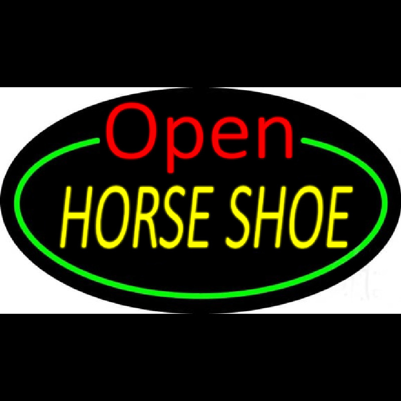 Horseshoe Open With Green Border Neonkyltti