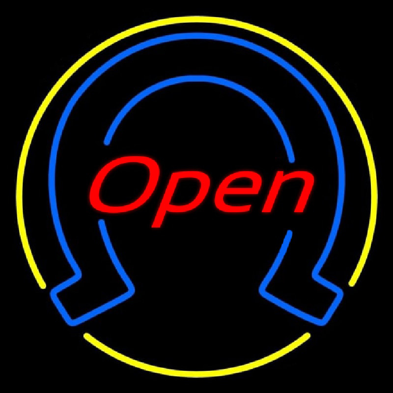 Horseshoe Open With Yellow Border Neonkyltti