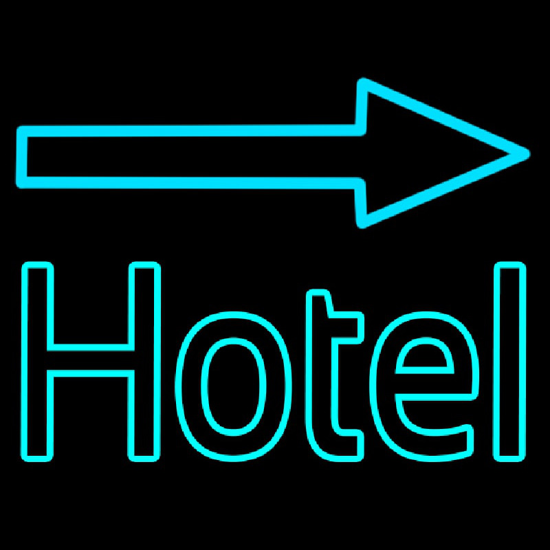 Hotel With Arrow On Top Neonkyltti