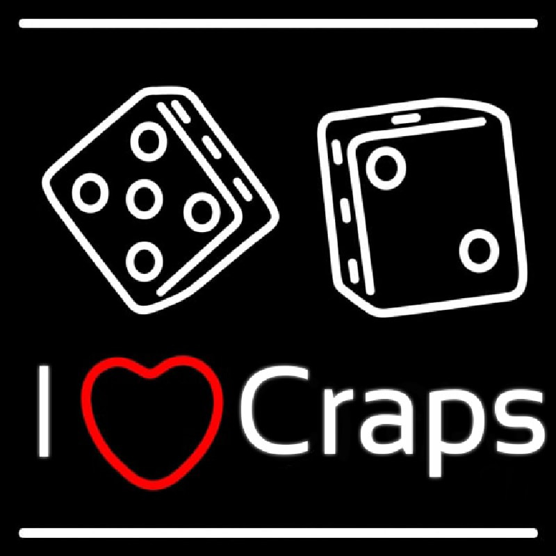 I Love Craps Neonkyltti