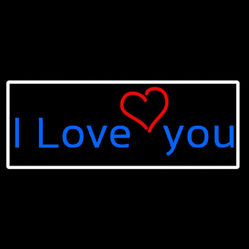 I Love You And Heart With White Border Neonkyltti