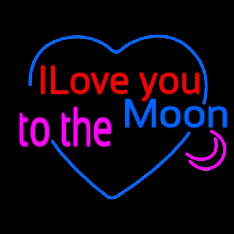 I Love You To The Moon Neonkyltti