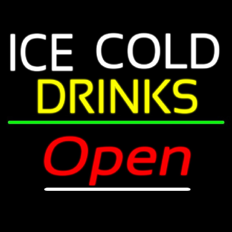 Ice Cold Drinks Open Neonkyltti