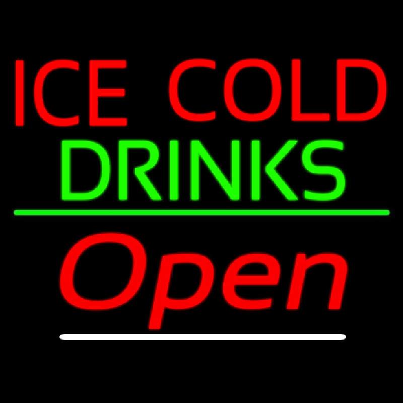 Ice Cold Drinks Red Open Neonkyltti