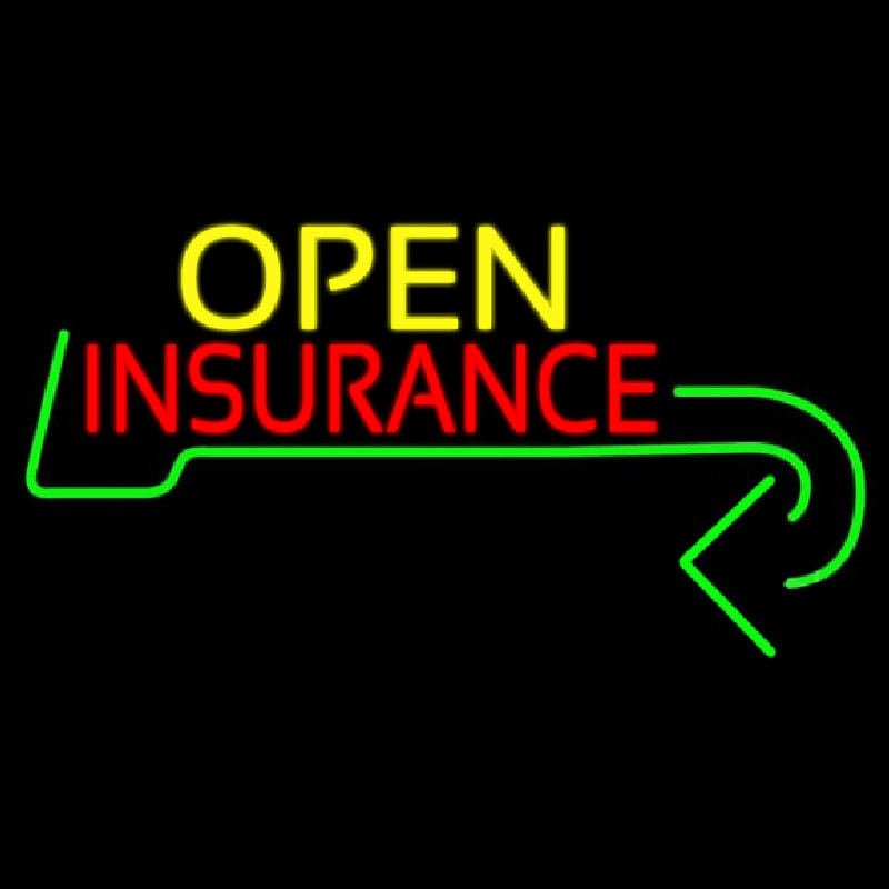Insurance Open With Arrow Neonkyltti