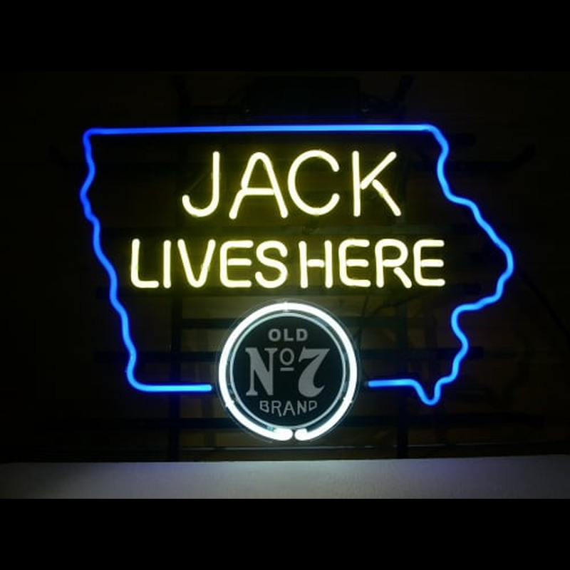 Jack Daniels Jack Lives Here IOWA Whiskey Neonkyltti