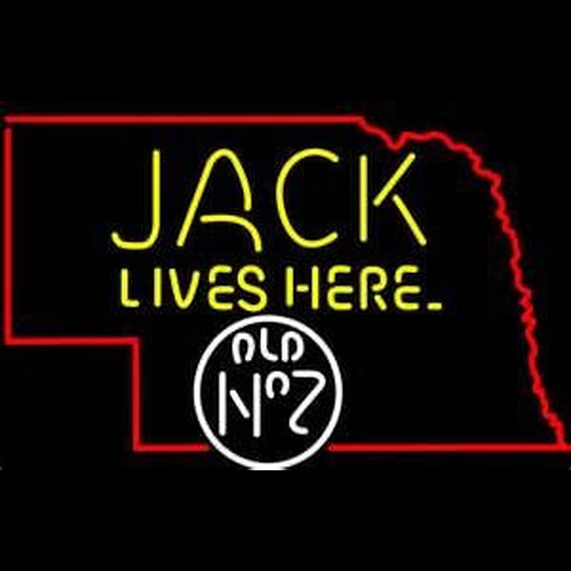 Jack Daniels Jack Lives Here Nebraska Whiskey Neonkyltti