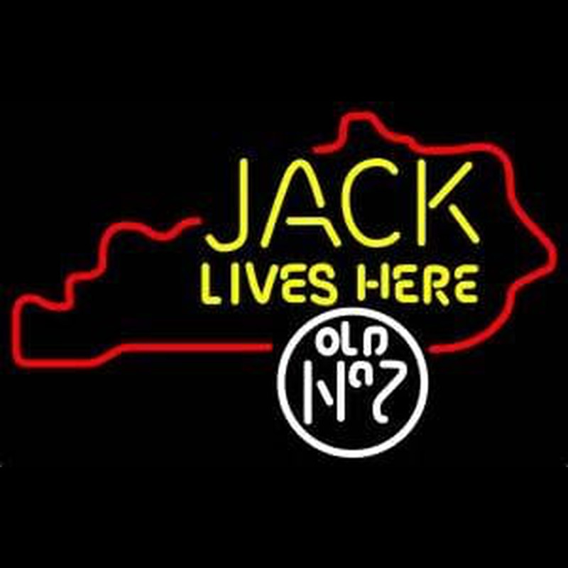 Jack Daniels Jack Lives here Kentucky Whiskey Neonkyltti