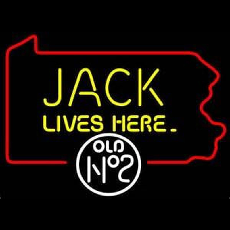 Jack Daniels Jack Lives here Pennsylvania Whiskey Neonkyltti