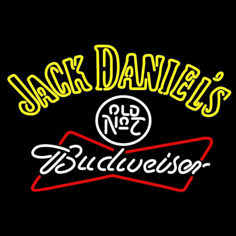 Jack Daniels with Budweiser Logo Neonkyltti
