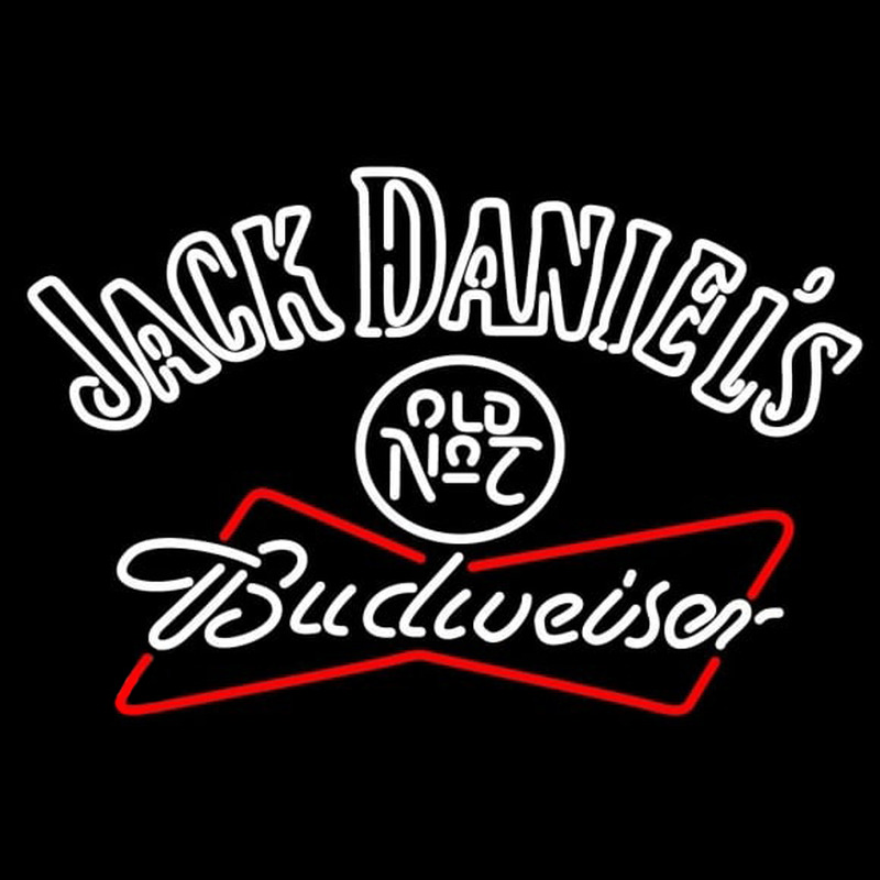 Jack Daniels with Budweiser Neonkyltti