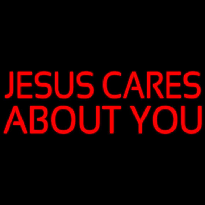 Jesus Cares About You Neonkyltti