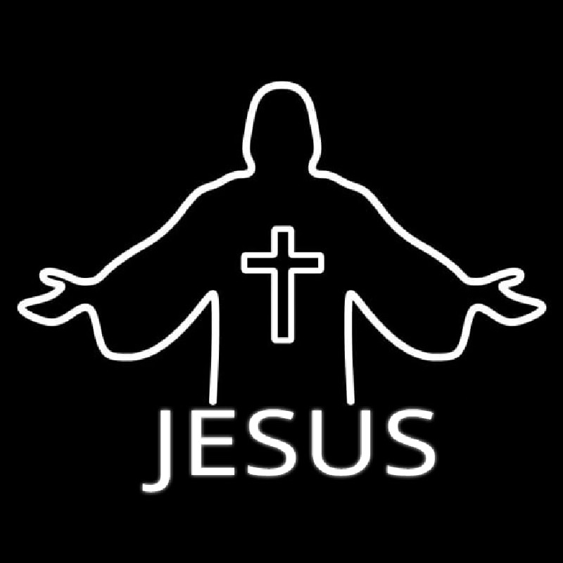 Jesus Christian Cross Neonkyltti