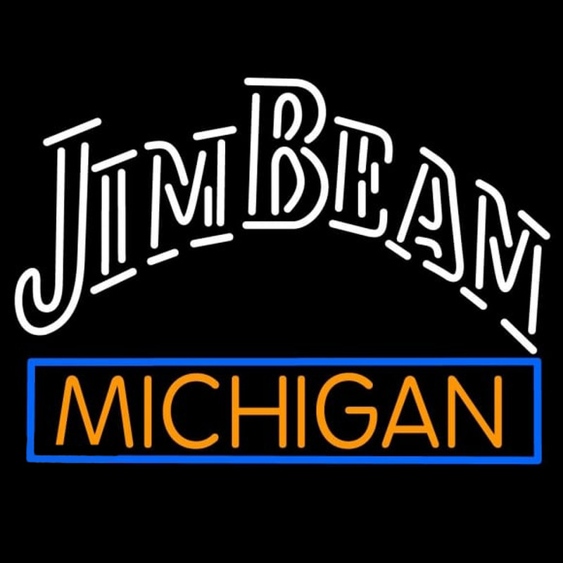 Jim Beam Michigan Logo Neonkyltti