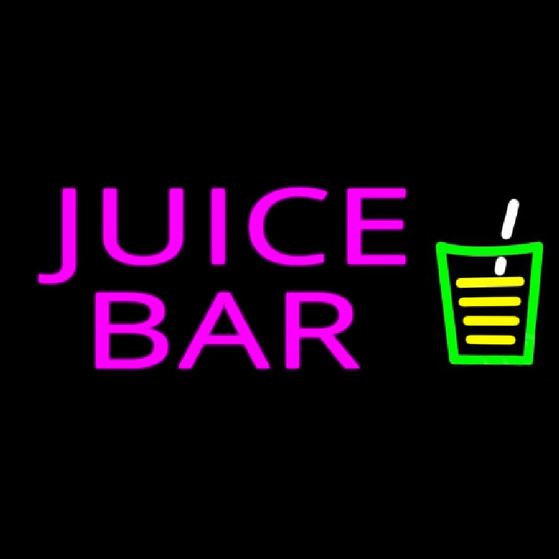 Juice Bar Pink Te t Glass Logo Neonkyltti