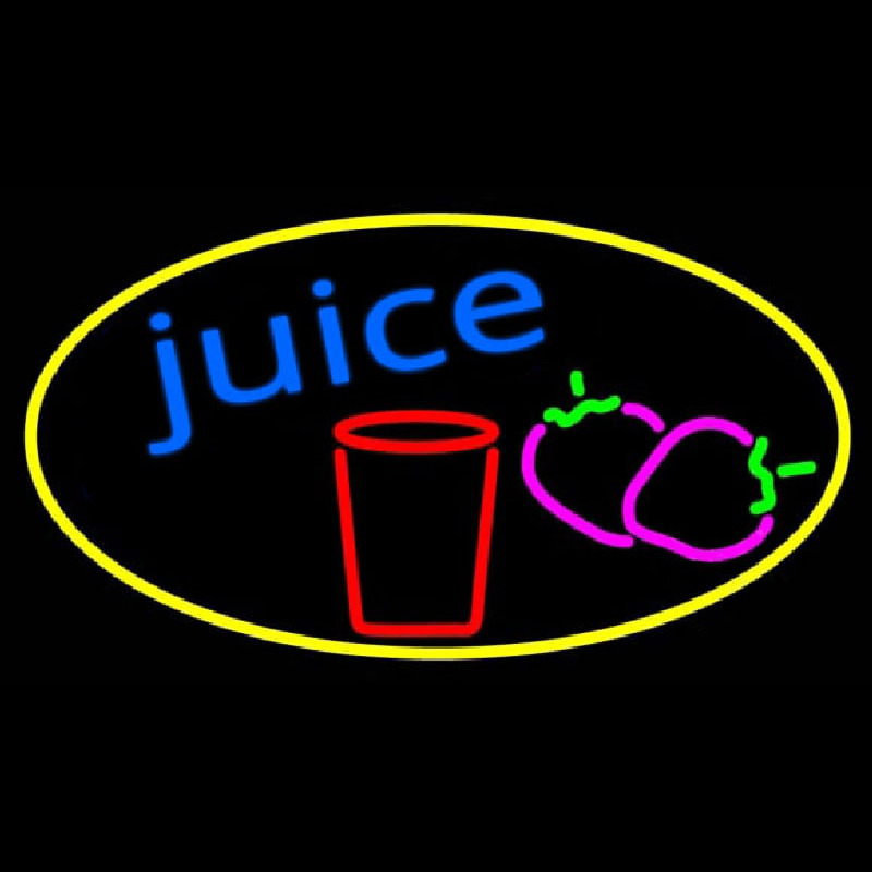 Juice With Glass Neonkyltti