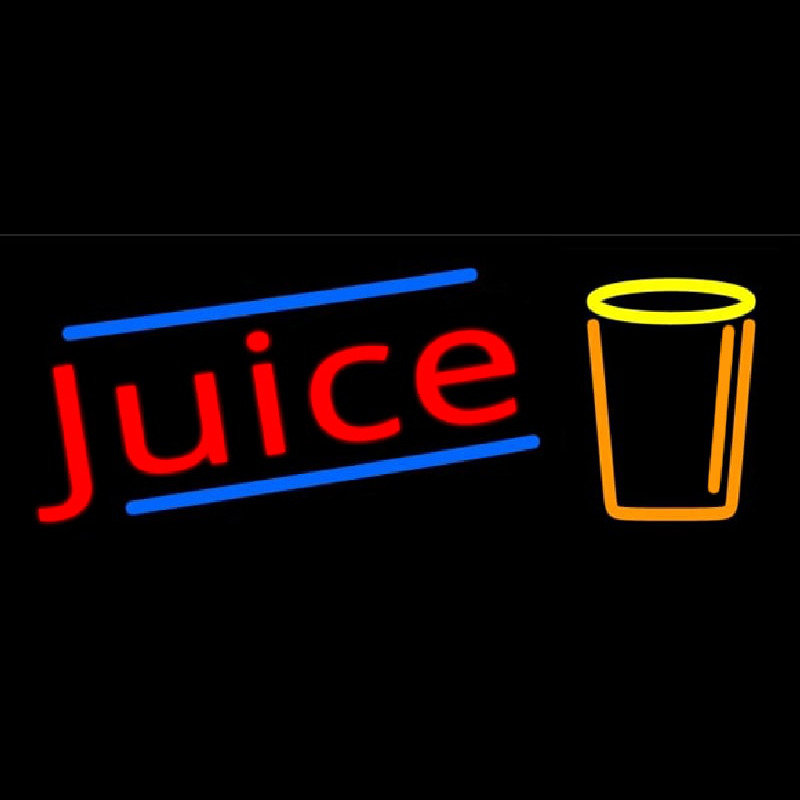 Juice With Glass Neonkyltti