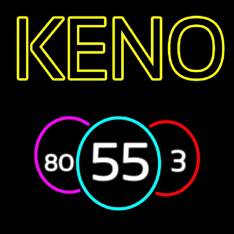 Keno With Multi Color Ball Neonkyltti