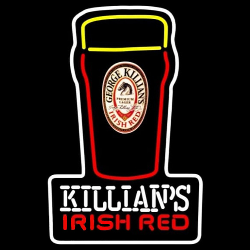 Killians Irish Red Pint Glass Of Beer Sign Neonkyltti