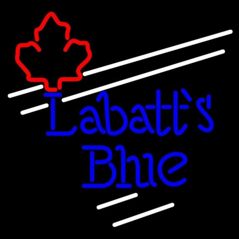 Labatt Blue Maple Leaf White Border Beer Sign Neonkyltti