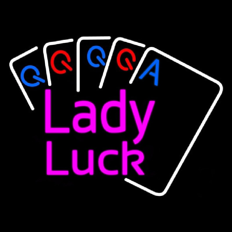 Lady Luck Cards Neonkyltti